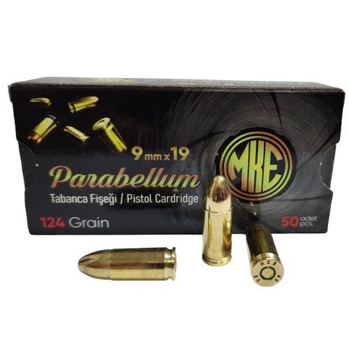 MKE PARABELLUM FMJ 9x19 TABANCA FİŞEĞİ 124GRN
