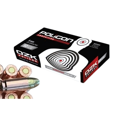 ÖZKURSAN POLİGON FMJ 9x19 TABANCA FİŞEĞİ 124GRN