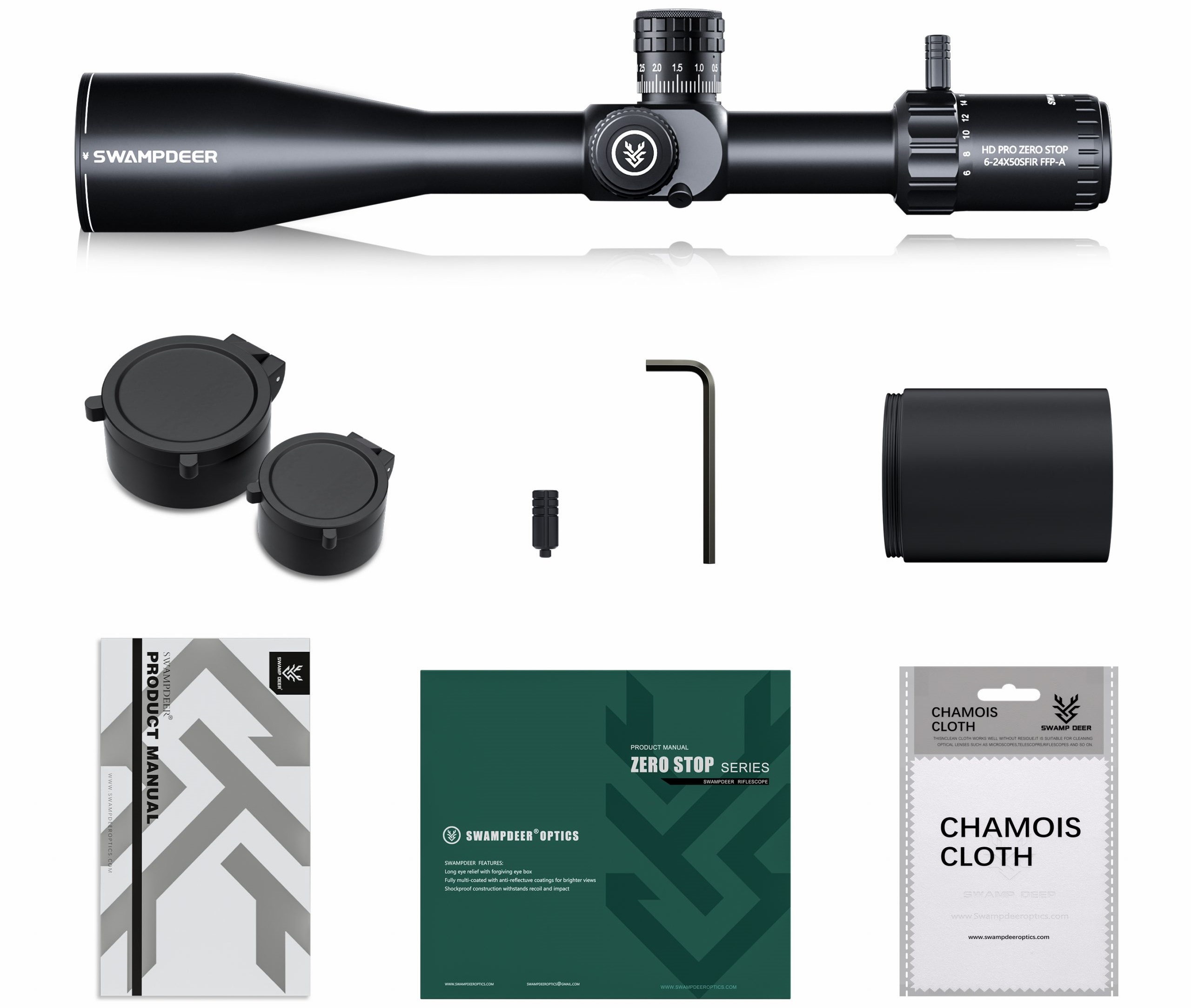 SWAMPDEER HD PRO Zero Stop 6-24x50 SFIR FFP PROFESYONEL TÜFEK DÜRBÜNÜ
