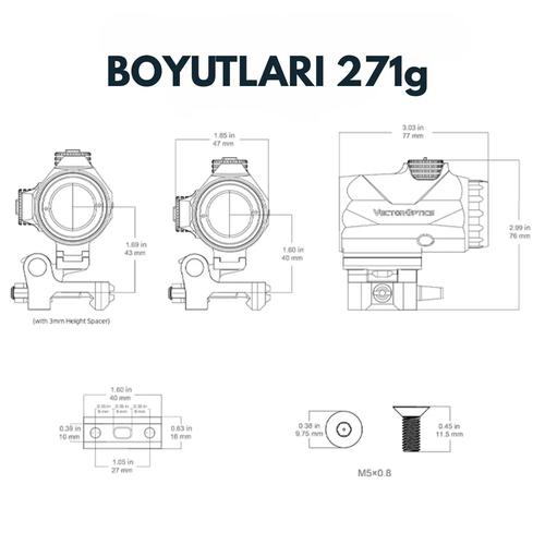 VECTOR OPTICS PARAGON MAVERICK IV 3x22 MAGNIFIER YAKINLAŞTIRICI